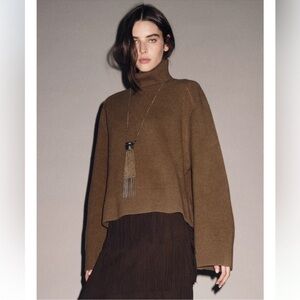 ZARA WOOL BLEND HIGH COLLAR JUMPER